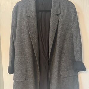All Saints Black and Gray Plaid Blazer